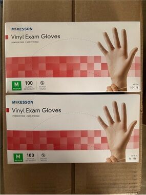McKesson Vinyl Exam Gloves - Beige (Medium, 4 BOXES 😜
